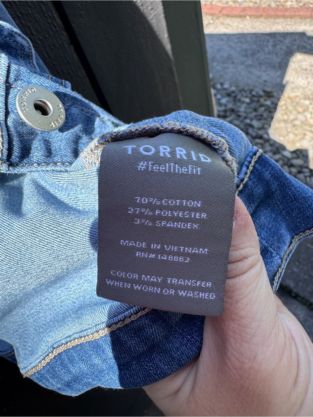Torrid Cropped Denim Jean Jacket, three-quarter sleeves, Size 3 - Picture 5 of 6